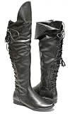 Pirate Thigh High Back Lace Boots