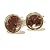 Obsidian Cufflinks 01 Business Stone Mahogany Star Brown Black Silver Brass Crystal