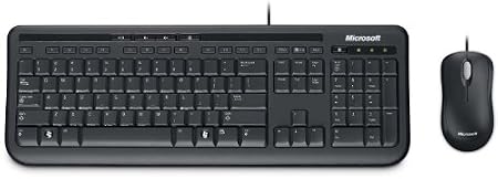 Microsoft Wired Desktop 600 Black Ensemble clavier Azerty/souris filaire optique Touches multimédia Noir