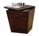 Antique Walnut Finish Cube Tapered Table