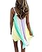 ZANZEA Women's Sexy Spaghetti Straps Sleeveless Loose Rainbow Chiffon Mini Dress