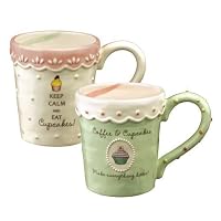 Just Desserts Cupcake Ceramic Coffe Mug - Pink/white Style