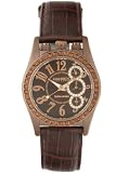 Haurex Italy Women's 9H331DMH Promise Crystal Chrono Brown Leather Watch