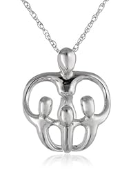 Sterling Silver Family Embrace Pendant Necklace, 18"