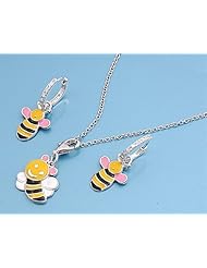 Sterling Silver Sets With Cubic Zirconia - Bee