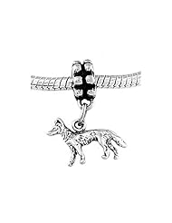 Sterling Silver Small German Shepherd Dangle Bead Charm
