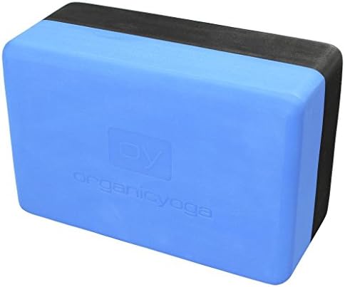 ORGANIC YOGA Non-Slip High-Density Foam Yoga Block - Aqua Blue/Black