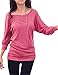 Allegra K Ladies Buttons Decor Front Batwing Top