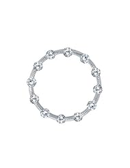 Birthstone Company 14K White Gold 1.5 Ct Diamond Circle Pendant with 18" Chain