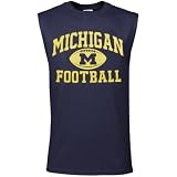 Michigan Wolverines Navy Blue Old School Football Sleeveless T-shirt