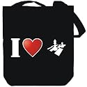 Canvas Tote Bag Black " I love Chess - Silhouette " Sports