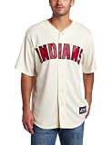 MLB Men's Cleveland Indians Ivory Short Sleeve 6 Button Synthetic Replica Baseball Jersey Spring 2012? (Ivory, Large)