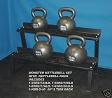 Russian Monster Kettlebell Set with 2-tier 40 Kettlebell Rack: 56kg, 68kg, 80kg, 92kg