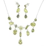 Peridot & Olivine CZ Necklace and Earring Set