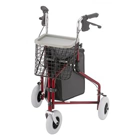 Nova Ortho-Med Traveler 4900 3-Wheel Walker - Red