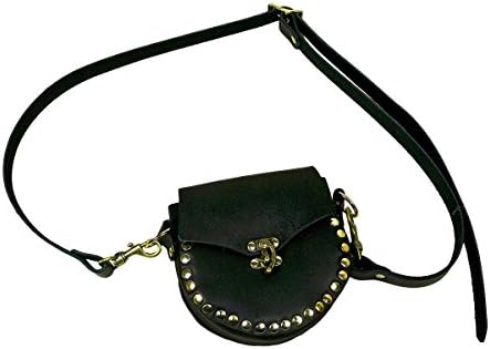 Leather Belt Pouch with Shoulder Strap BTS-2160-ST (Black)