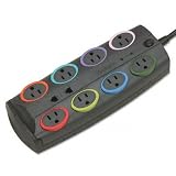 41bi09ENc4L. SL160  Kensington Smartsockets Std Color Coded Adapter Surge Protctr, 8 Outlets, 8Ft Cord Review