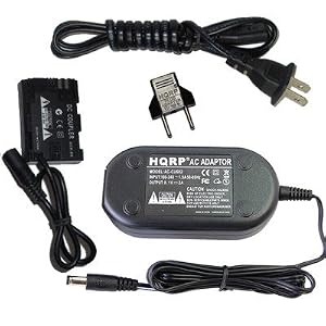 HQRP Kit AC Power Adapter and DC Coupler for Canon EOS 5D Mark II, EOS 5D Mark III Digital Camera plus Euro Plug Adapter
