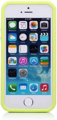 Mobile 7 Iphone 5/5S Soft Edge + Hard Cover Hybrid Case [YELLOW-GREEN]- Retail Packaging