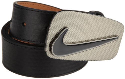NIKE Golf Edge Stitch Belt with Laser Buckle (Black, 32)