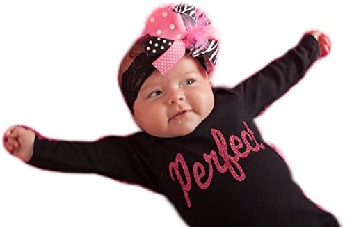 Candy Shop Kids Baby Girls' Perfect Long Sleeve Bodysuit 3-6 mos Black/Fuchsia