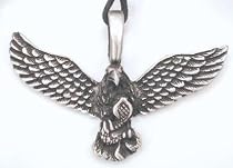Don't Tread On Me Eagle Silver Tone Pewter Pendant Necklace