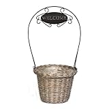 Avery 8420GRY Round Willow Planter, Gray