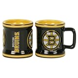 NHL Teams 2oz Ceramic Handled Shot Glasses 2 Pack - Boston Bruins