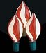 Set of 7 Red & White Spiral Stripe G50 Christmas Lights Green Wire #726124