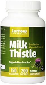 Jarrow Formulas Milk Thistle Standardized Silymarin Extract 30:1 Ratio, 150 mg per Capsule, 200 Gelatin Capsules