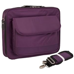 17 inch Purple Notebook Laptop Shoulder Messenger Bag / Carry on Briefcase