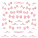 Cute PINK Bow Nail Art Glitter Sticker