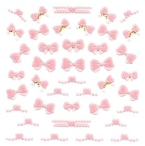Cute PINK Bow Nail Art Glitter Sticker