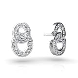 14K White Gold Genuine Round White Diamond Earrings