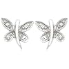10k White Gold Dragonfly Diamond Earrings (.01 cttw, I-J Color, I2-I3 Clarity)