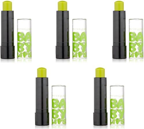 (Pack of 5) - Maybelline New York Baby Lips Moisturizing Lip Balm, 90 Minty Sheer