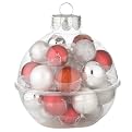 28 Ct Glass Ornament Tub - Red/White