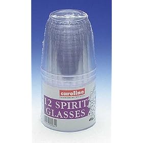 Plastic Disposable Spirit Glasses x 12