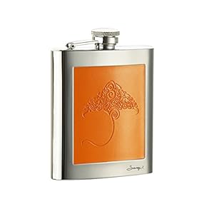Savage 8oz Leather Wrapped Electric Ray Hip Flask Rmf-12b