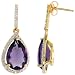 10k Gold Teardrop Earrings w/ Brilliant Cut title=