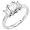 1ctw Diamond Emerald cut Three stone Ring in 14kt White Gold (HI/SI1) - Size 5