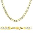 Solid 14k Yellow White Two Tone Gold Gucci Bracelet 3.5mm 7"