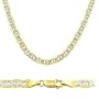 Solid 14k Yellow White Two Tone Gold Gucci Bracelet 3.5mm 7"