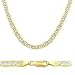 Solid 14k Yellow White Gold Pave Gucci Chain Necklace 5mm 24"