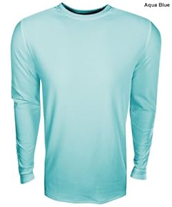 Under Armour- Mens L/S Fitted Crew Neck Shirt Aqua Blue Extra Large