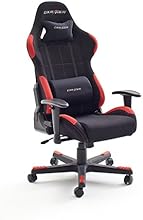 Robas Lund DX Racer1 62501SR8 Fauteuil en nylon avec accoudoirs Noir/rouge 78 x 124-134 x 52 cm