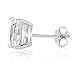 Queen Jewelers Sterling Silver Black And White Cubic Zirconia CZ Princess-Cut Stud Earrings Set of 2