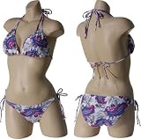 KALI GIRLZ Paisley Skull Print Brazilian String Bikini (White Multi)