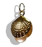 Image of 9ct Gold Charm Pendant Oyster & Pearl Bracelet Charm Pendant