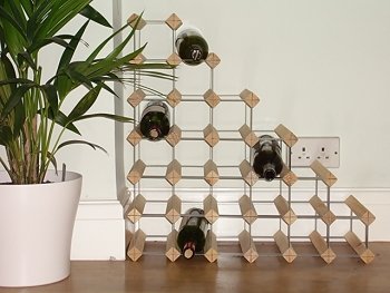 27 Bottle Wood and metal understairs wine rack